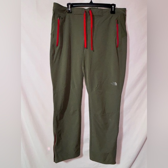 The North Face Other - The North Face Olive Green Hiking Pants with Red Drawstrings